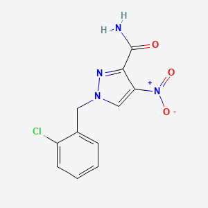 molecular formula C11H9ClN4O3 B3746736 1-(2-chlorobenzyl)-4-nitro-1H-pyrazole-3-carboxamide 