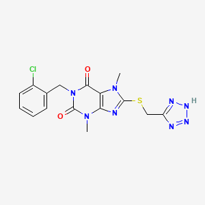 molecular formula C16H15ClN8O2S B3746739 1-(2-chlorobenzyl)-3,7-dimethyl-8-[(1H-tetrazol-5-ylmethyl)thio]-3,7-dihydro-1H-purine-2,6-dione 