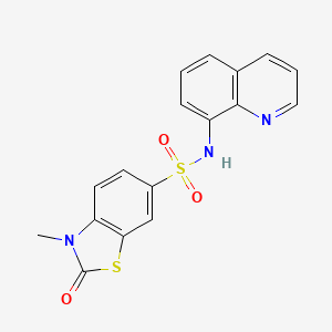 3-methyl-2-oxo-N-quinolin-8-yl-2,3-dihydro-1,3-benzothiazole-6-sulfonamide