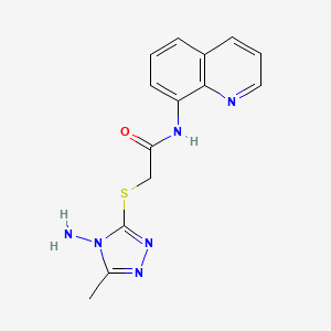 molecular formula C14H14N6OS B3746750 2-[(4-amino-5-methyl-4H-1,2,4-triazol-3-yl)thio]-N-quinolin-8-ylacetamide 