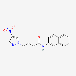 molecular formula C17H16N4O3 B3746768 N-2-naphthyl-4-(4-nitro-1H-pyrazol-1-yl)butanamide 