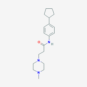 molecular formula C19H29N3O B374677 N-(4-cyclopentylphenyl)-3-(4-methylpiperazin-1-yl)propanamide 