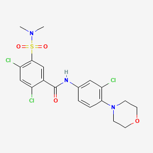 molecular formula C19H20Cl3N3O4S B3746825 2,4-dichloro-N-(3-chloro-4-morpholin-4-ylphenyl)-5-[(dimethylamino)sulfonyl]benzamide 