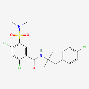 molecular formula C19H21Cl3N2O3S B3746826 2,4-dichloro-N-[2-(4-chlorophenyl)-1,1-dimethylethyl]-5-[(dimethylamino)sulfonyl]benzamide 