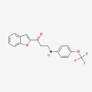 molecular formula C18H14F3NO3 B3746863 1-(1-benzofuran-2-yl)-3-{[4-(trifluoromethoxy)phenyl]amino}propan-1-one 