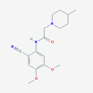 N-(2-cyano-4,5-dimethoxyphenyl)-2-(4-methylpiperidin-1-yl)acetamide