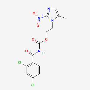 molecular formula C14H12Cl2N4O5 B3746913 2-(5-methyl-2-nitro-1H-imidazol-1-yl)ethyl (2,4-dichlorobenzoyl)carbamate 
