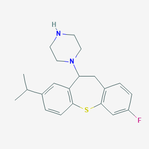 molecular formula C21H25FN2S B374692 3-Fluoro-8-isopropyl-10-piperazino-10,11-dihydrodibenzo(b,f)thiepin 