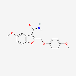 molecular formula C18H17NO5 B3746930 5-methoxy-2-[(4-methoxyphenoxy)methyl]-1-benzofuran-3-carboxamide 