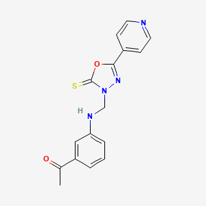 molecular formula C16H14N4O2S B3746948 1-(3-{[(5-pyridin-4-yl-2-thioxo-1,3,4-oxadiazol-3(2H)-yl)methyl]amino}phenyl)ethanone 