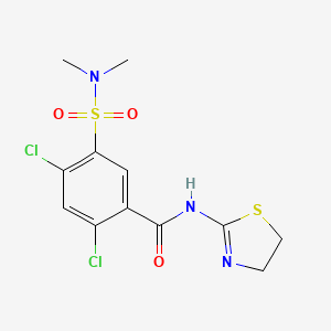 molecular formula C12H13Cl2N3O3S2 B3746957 2,4-dichloro-N-(4,5-dihydro-1,3-thiazol-2-yl)-5-[(dimethylamino)sulfonyl]benzamide 