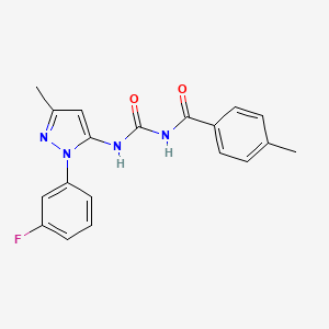 molecular formula C19H17FN4O2 B3746984 N-({[1-(3-fluorophenyl)-3-methyl-1H-pyrazol-5-yl]amino}carbonyl)-4-methylbenzamide 
