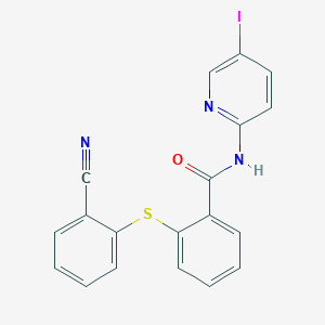 molecular formula C19H12IN3OS B3746997 2-[(2-cyanophenyl)thio]-N-(5-iodopyridin-2-yl)benzamide 