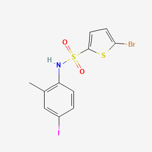 molecular formula C11H9BrINO2S2 B3747012 5-bromo-N-(4-iodo-2-methylphenyl)thiophene-2-sulfonamide 