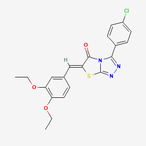 molecular formula C21H18ClN3O3S B3747020 3-(4-chlorophenyl)-6-(3,4-diethoxybenzylidene)[1,3]thiazolo[2,3-c][1,2,4]triazol-5(6H)-one 