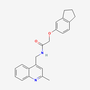 molecular formula C22H22N2O2 B3747039 2-(2,3-dihydro-1H-inden-5-yloxy)-N-[(2-methyl-4-quinolinyl)methyl]acetamide 