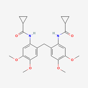 molecular formula C25H30N2O6 B3747063 N,N'-[methylenebis(4,5-dimethoxy-2,1-phenylene)]dicyclopropanecarboxamide 