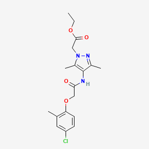 molecular formula C18H22ClN3O4 B3747106 ethyl (4-{[(4-chloro-2-methylphenoxy)acetyl]amino}-3,5-dimethyl-1H-pyrazol-1-yl)acetate 