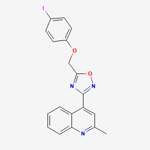 4-{5-[(4-iodophenoxy)methyl]-1,2,4-oxadiazol-3-yl}-2-methylquinoline