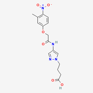 molecular formula C16H18N4O6 B3747120 4-(4-{[(3-methyl-4-nitrophenoxy)acetyl]amino}-1H-pyrazol-1-yl)butanoic acid 
