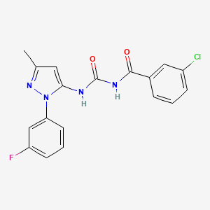 molecular formula C18H14ClFN4O2 B3747149 3-chloro-N-({[1-(3-fluorophenyl)-3-methyl-1H-pyrazol-5-yl]amino}carbonyl)benzamide 