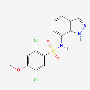 molecular formula C14H11Cl2N3O3S B3747157 2,5-dichloro-N-1H-indazol-7-yl-4-methoxybenzenesulfonamide 