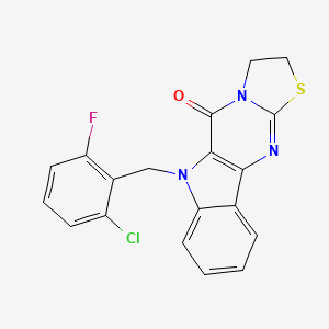molecular formula C19H13ClFN3OS B3747178 6-(2-chloro-6-fluorobenzyl)-2,3-dihydro[1,3]thiazolo[3',2':1,2]pyrimido[5,4-b]indol-5(6H)-one 