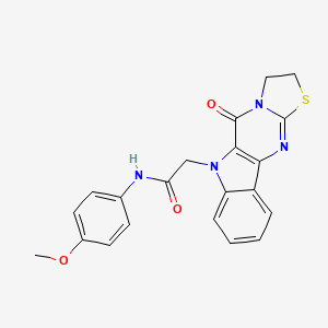 molecular formula C21H18N4O3S B3747181 N-(4-methoxyphenyl)-2-(5-oxo-2,3-dihydro[1,3]thiazolo[3',2':1,2]pyrimido[5,4-b]indol-6(5H)-yl)acetamide 
