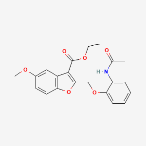 molecular formula C21H21NO6 B3747185 ethyl 2-{[2-(acetylamino)phenoxy]methyl}-5-methoxy-1-benzofuran-3-carboxylate 