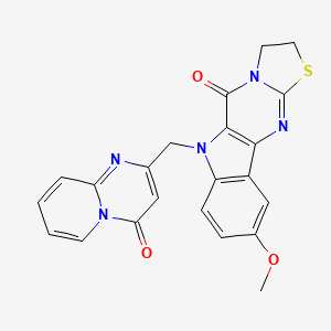 molecular formula C22H17N5O3S B3747187 9-methoxy-6-[(4-oxo-4H-pyrido[1,2-a]pyrimidin-2-yl)methyl]-2,3-dihydro[1,3]thiazolo[3',2':1,2]pyrimido[5,4-b]indol-5(6H)-one 