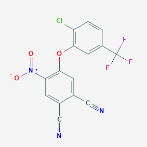 molecular formula C15H5ClF3N3O3 B3747228 4-[2-chloro-5-(trifluoromethyl)phenoxy]-5-nitrophthalonitrile 