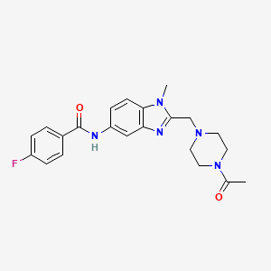 molecular formula C22H24FN5O2 B3747237 N-{2-[(4-acetylpiperazin-1-yl)methyl]-1-methyl-1H-benzimidazol-5-yl}-4-fluorobenzamide 