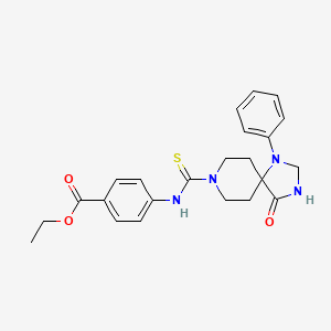ethyl 4-{[(4-oxo-1-phenyl-1,3,8-triazaspiro[4.5]dec-8-yl)carbonothioyl]amino}benzoate