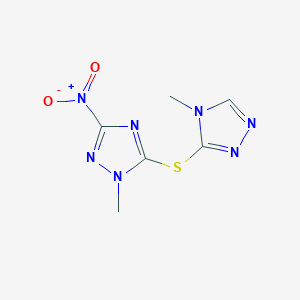 molecular formula C6H7N7O2S B3747243 1-methyl-5-[(4-methyl-4H-1,2,4-triazol-3-yl)thio]-3-nitro-1H-1,2,4-triazole CAS No. 5187-06-4