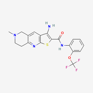 molecular formula C19H17F3N4O2S B3747256 3-amino-6-methyl-N-[2-(trifluoromethoxy)phenyl]-5,6,7,8-tetrahydrothieno[2,3-b]-1,6-naphthyridine-2-carboxamide 