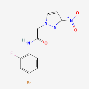 molecular formula C11H8BrFN4O3 B3747291 N-(4-bromo-2-fluorophenyl)-2-(3-nitro-1H-pyrazol-1-yl)acetamide 
