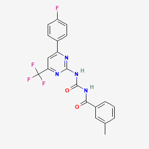 molecular formula C20H14F4N4O2 B3747298 N-({[4-(4-fluorophenyl)-6-(trifluoromethyl)pyrimidin-2-yl]amino}carbonyl)-3-methylbenzamide 