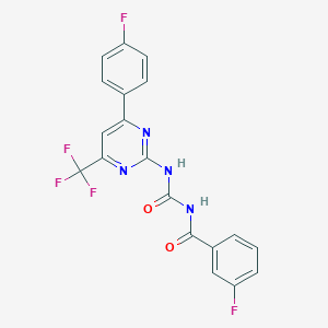 molecular formula C19H11F5N4O2 B3747299 3-fluoro-N-({[4-(4-fluorophenyl)-6-(trifluoromethyl)pyrimidin-2-yl]amino}carbonyl)benzamide 