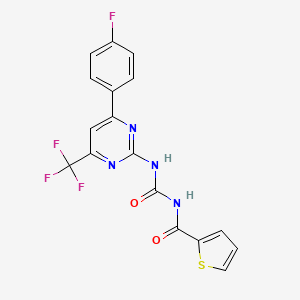 N-({[4-(4-fluorophenyl)-6-(trifluoromethyl)pyrimidin-2-yl]amino}carbonyl)thiophene-2-carboxamide