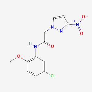 molecular formula C12H11ClN4O4 B3747321 N-(5-chloro-2-methoxyphenyl)-2-(3-nitro-1H-pyrazol-1-yl)acetamide 