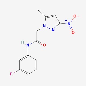 molecular formula C12H11FN4O3 B3747335 N-(3-fluorophenyl)-2-(5-methyl-3-nitro-1H-pyrazol-1-yl)acetamide 