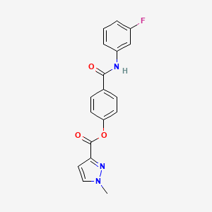 molecular formula C18H14FN3O3 B3747342 4-{[(3-fluorophenyl)amino]carbonyl}phenyl 1-methyl-1H-pyrazole-3-carboxylate 