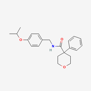 molecular formula C22H27NO3 B3747347 N-(4-isopropoxybenzyl)-4-phenyltetrahydro-2H-pyran-4-carboxamide 