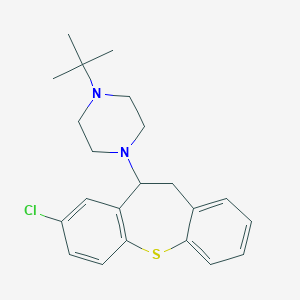 molecular formula C22H27ClN2S B374736 1-Tert-butyl-4-(3-chloro-5,6-dihydrobenzo[b][1]benzothiepin-5-yl)piperazine 