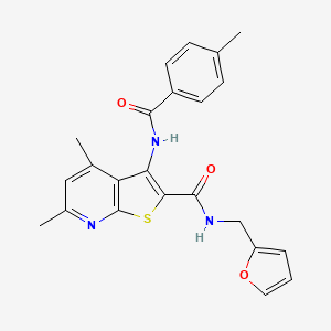 molecular formula C23H21N3O3S B3747372 N-(2-furylmethyl)-4,6-dimethyl-3-[(4-methylbenzoyl)amino]thieno[2,3-b]pyridine-2-carboxamide 