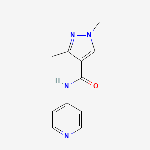 molecular formula C11H12N4O B3747382 1,3-dimethyl-N-pyridin-4-yl-1H-pyrazole-4-carboxamide 