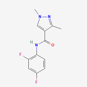 molecular formula C12H11F2N3O B3747385 N-(2,4-difluorophenyl)-1,3-dimethyl-1H-pyrazole-4-carboxamide 
