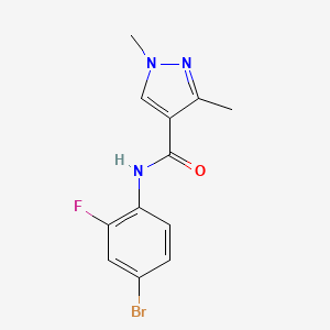 molecular formula C12H11BrFN3O B3747387 N-(4-bromo-2-fluorophenyl)-1,3-dimethyl-1H-pyrazole-4-carboxamide 