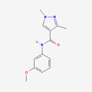 molecular formula C13H15N3O2 B3747388 N-(3-methoxyphenyl)-1,3-dimethyl-1H-pyrazole-4-carboxamide 