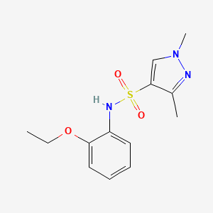 molecular formula C13H17N3O3S B3747393 N-(2-ethoxyphenyl)-1,3-dimethyl-1H-pyrazole-4-sulfonamide 